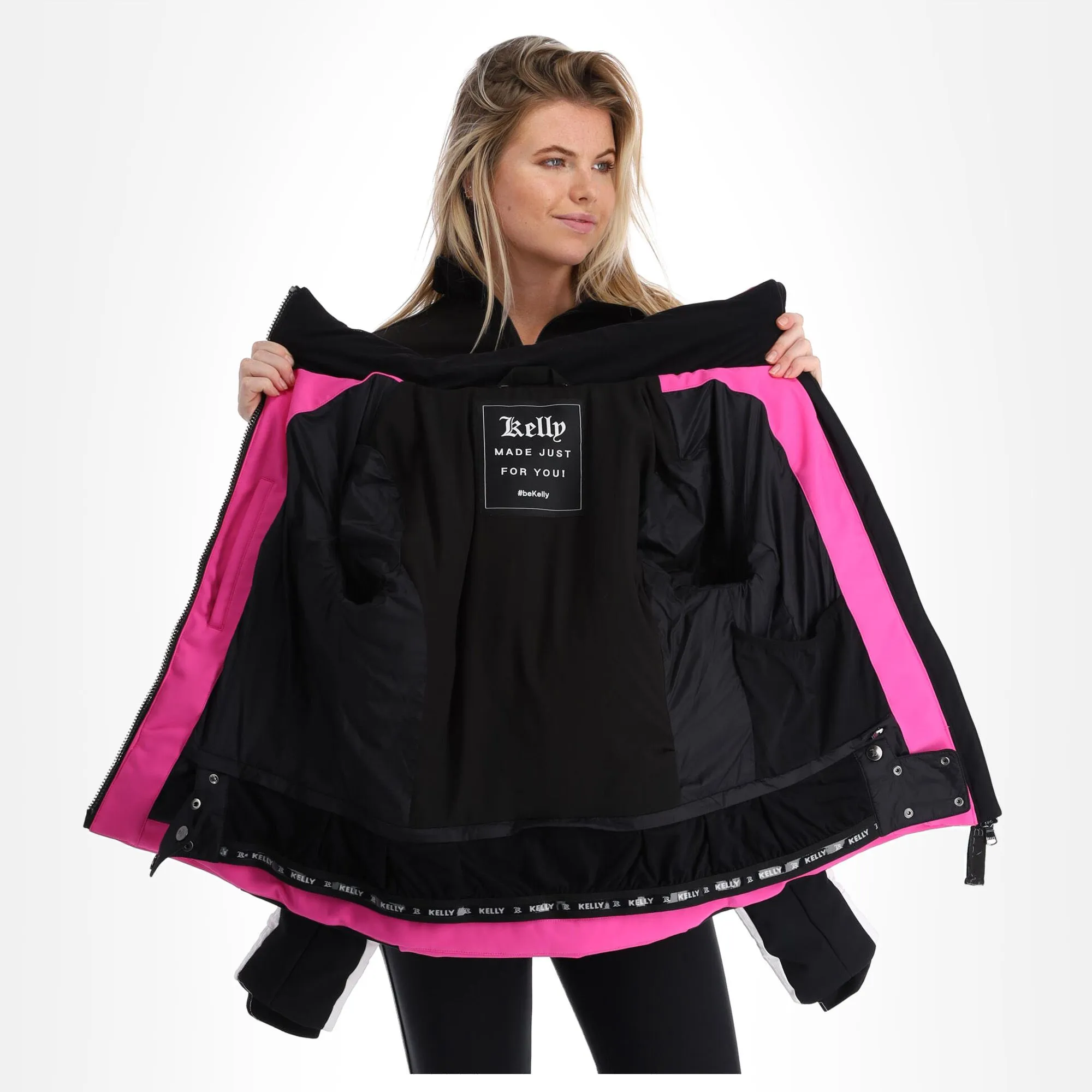 Kelly, Down Jacket Ski-jas Dames Roze, Wit 5 Kelly, Down Jacket Ski-jas Dames Roze, Wit - Afbeelding 5