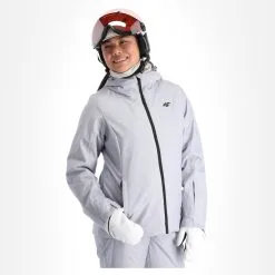 4F, Kudn001 Ski-jas Dames Cold Light Melange Grijs