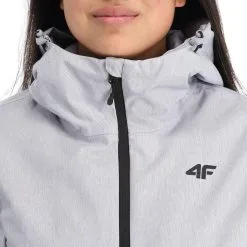 4F, Kudn001 Ski-jas Dames Cold Light Melange Grijs -Cmp Ski-uitrusting Winkel 4f kudn001 aa jas gevoerd dames cold light melange grijs 224fxxx101v1 BI 07