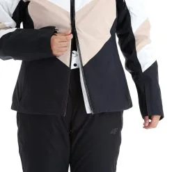 4F, Kudn008 Ski-jas Dames Beige -Cmp Ski-uitrusting Winkel 4f kudn008 aa jas gevoerd dames beige 224fxxx104v2 BI 14