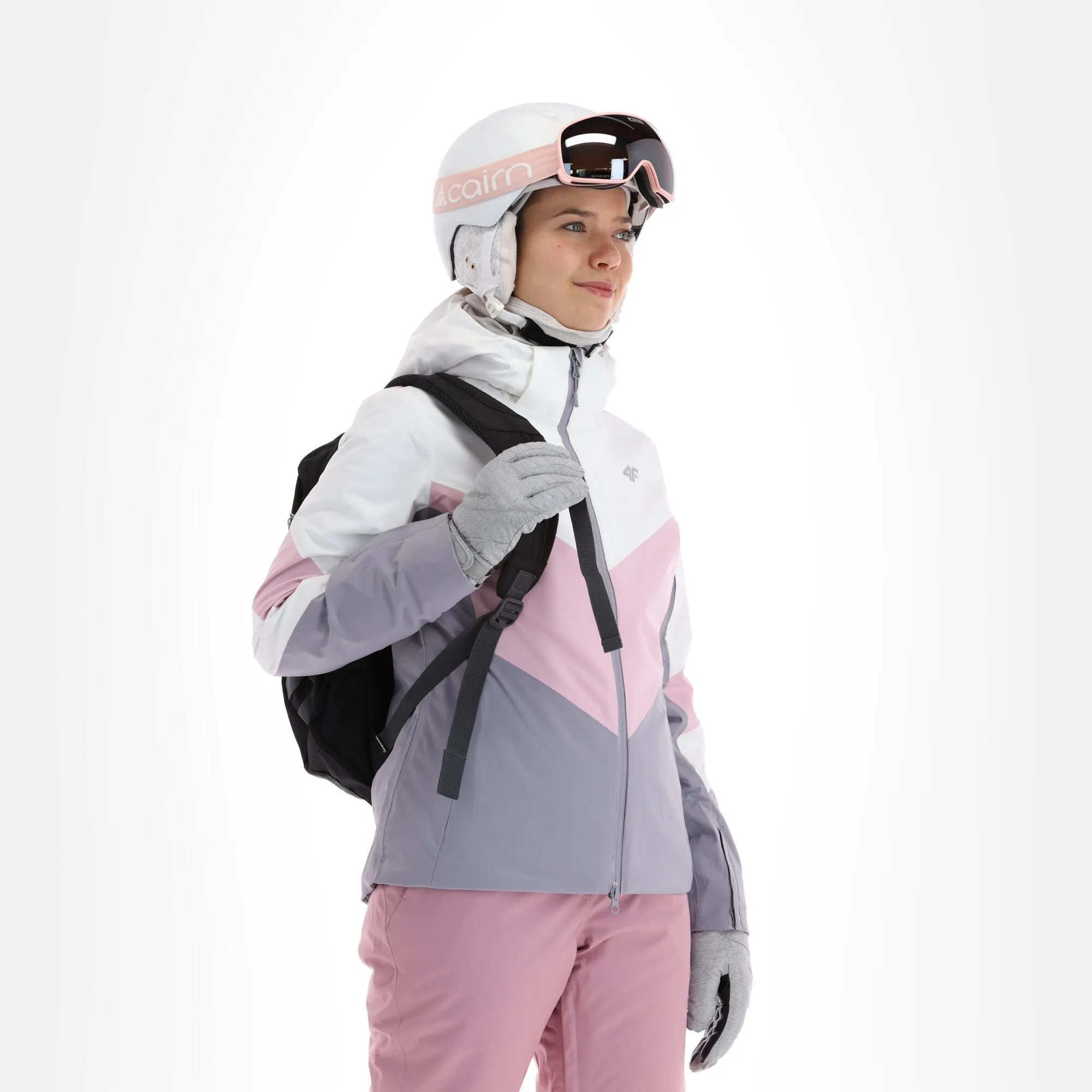 4F, Kudn008 Ski-jas Dames Light Roze 4 4F, Kudn008 Ski-jas Dames Light Roze - Afbeelding 4