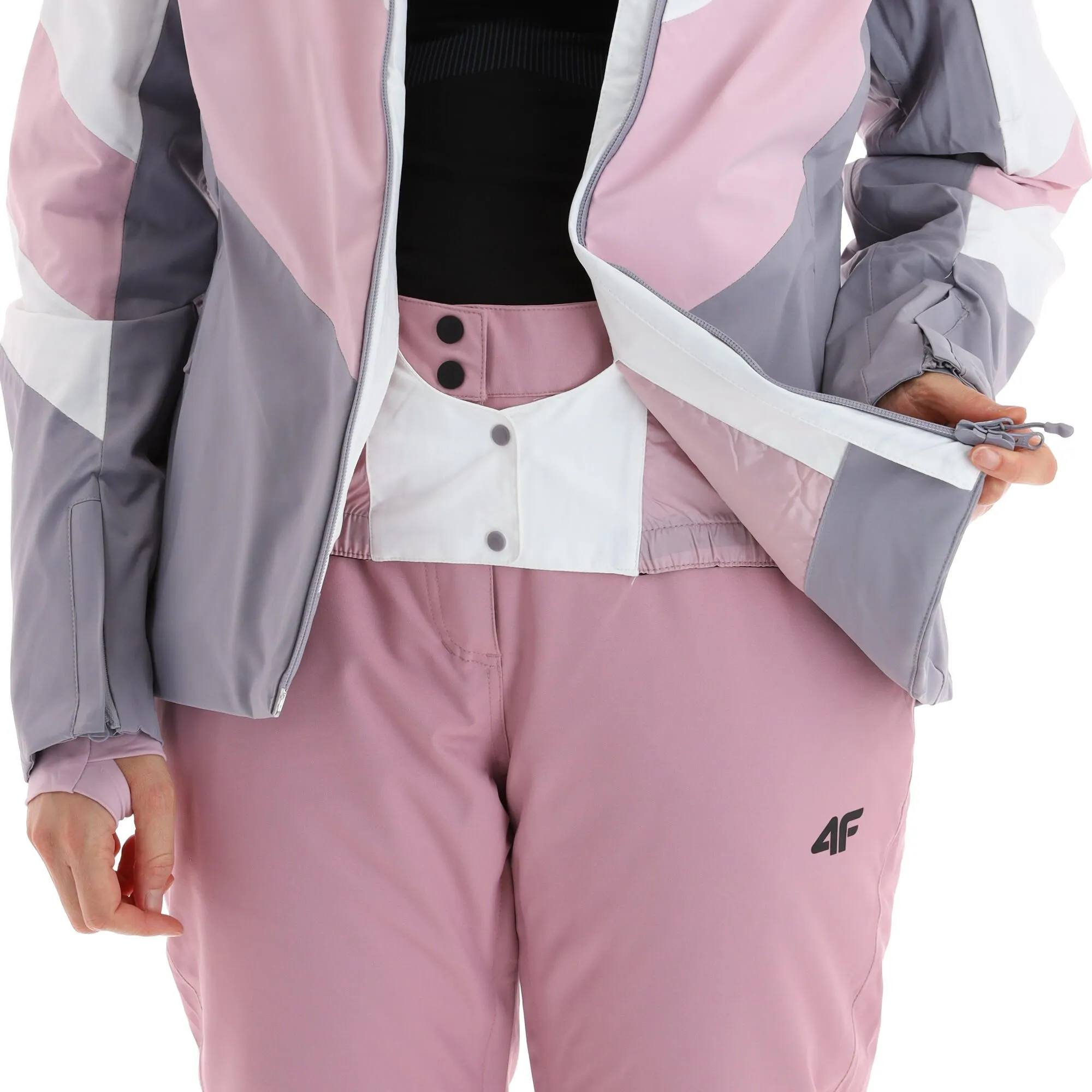 4F, Kudn008 Ski-jas Dames Light Roze 7 4F, Kudn008 Ski-jas Dames Light Roze - Afbeelding 7