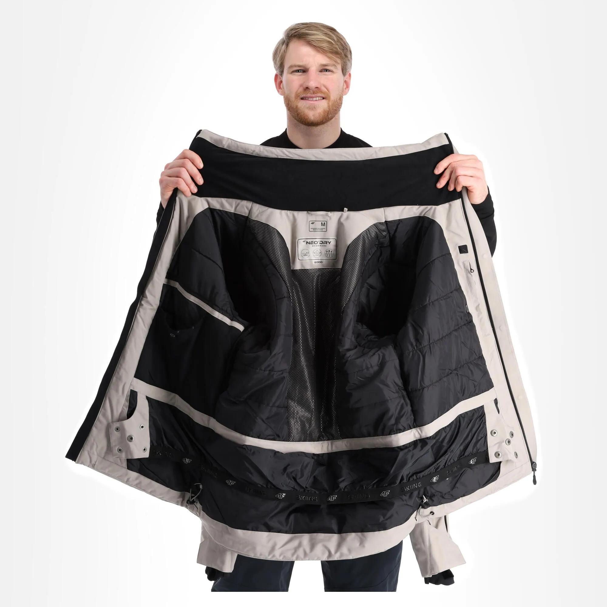 4F, Kumn004 Ski-jas Heren Warm Light Grijs 5 4F, Kumn004 Ski-jas Heren Warm Light Grijs - Afbeelding 5