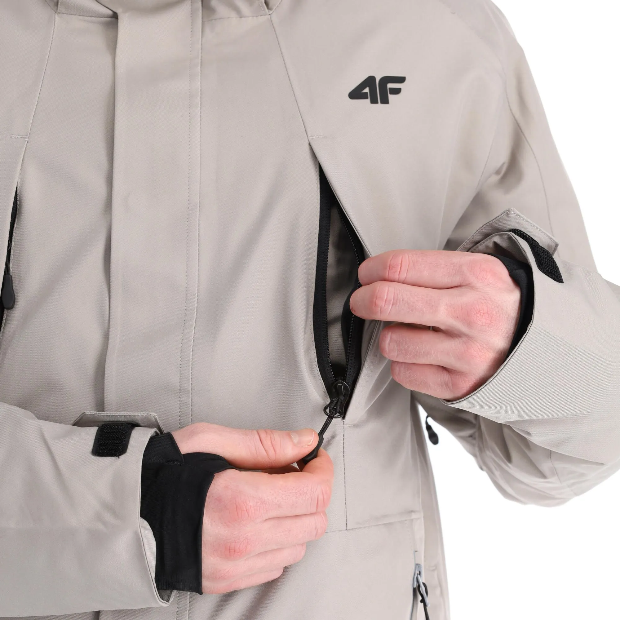 4F, Kumn004 Ski-jas Heren Warm Light Grijs 10 4F, Kumn004 Ski-jas Heren Warm Light Grijs - Afbeelding 10