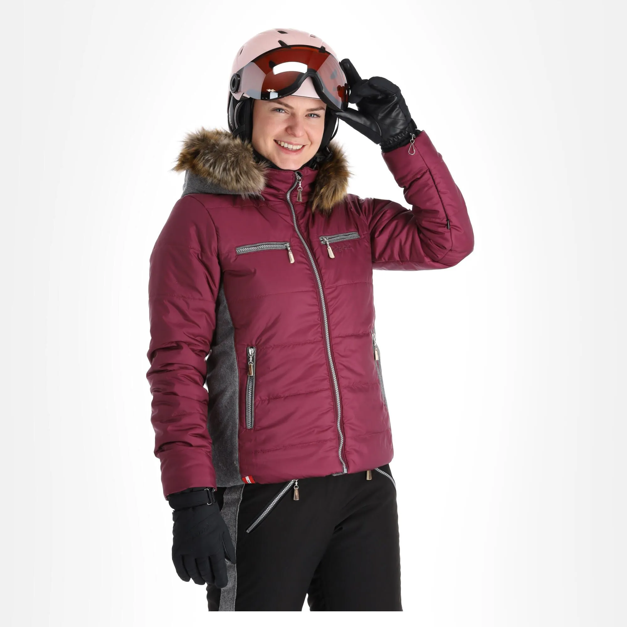 Almgwand, Stongerhohe Ski-jas Dames Aubergine Grijs, Paars 1 Almgwand, Stongerhohe Ski-jas Dames Aubergine Grijs, Paars