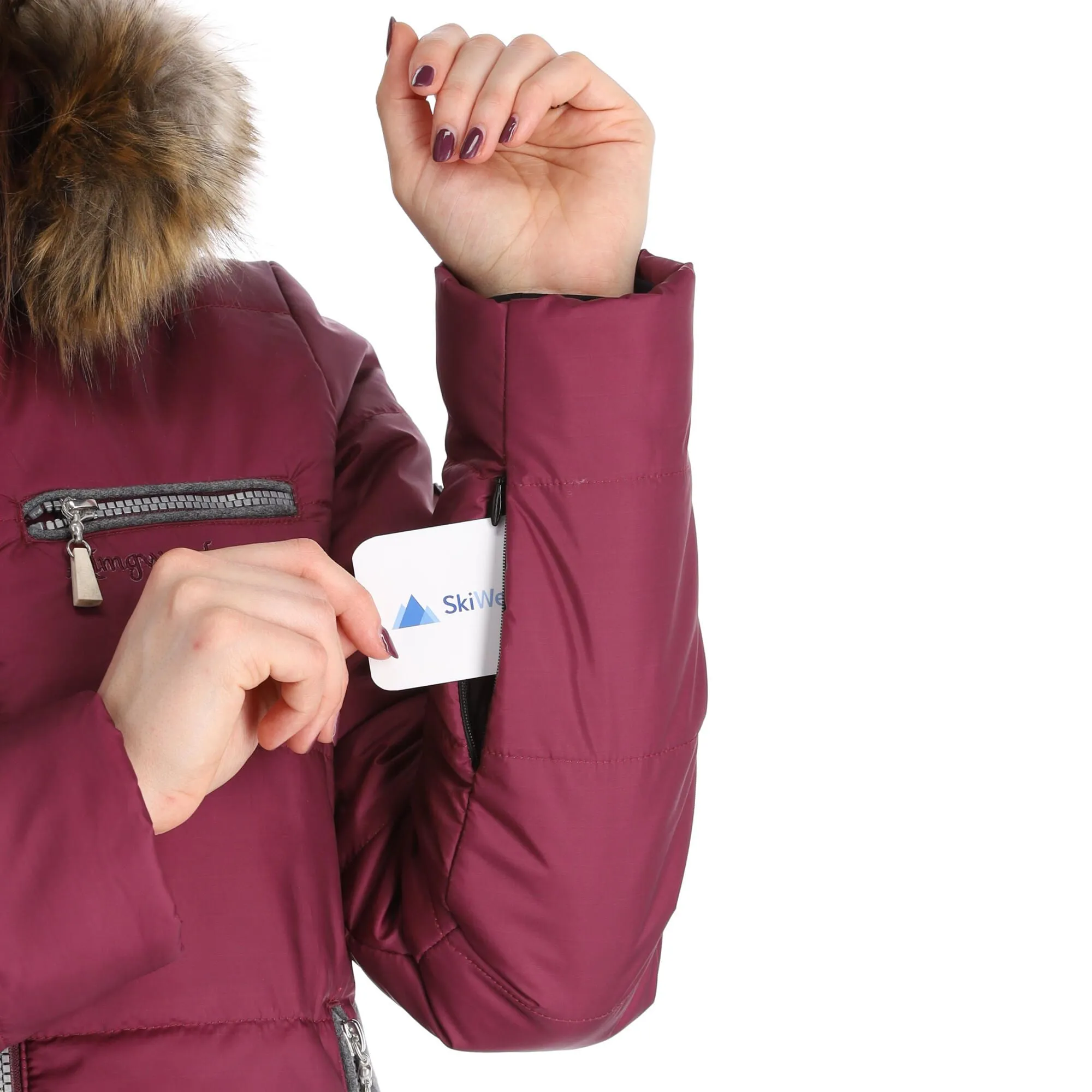 Almgwand, Stongerhohe Ski-jas Dames Aubergine Grijs, Paars 7 Almgwand, Stongerhohe Ski-jas Dames Aubergine Grijs, Paars - Afbeelding 7