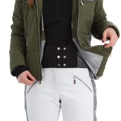 Almgwand, Stongerhohe Ski-jas Dames Olive Grijs, Groen -Cmp Ski-uitrusting Winkel almgwand stongerhohe aa jas gevoerd dames olive grijs groen 22almgw117v3 BI 09