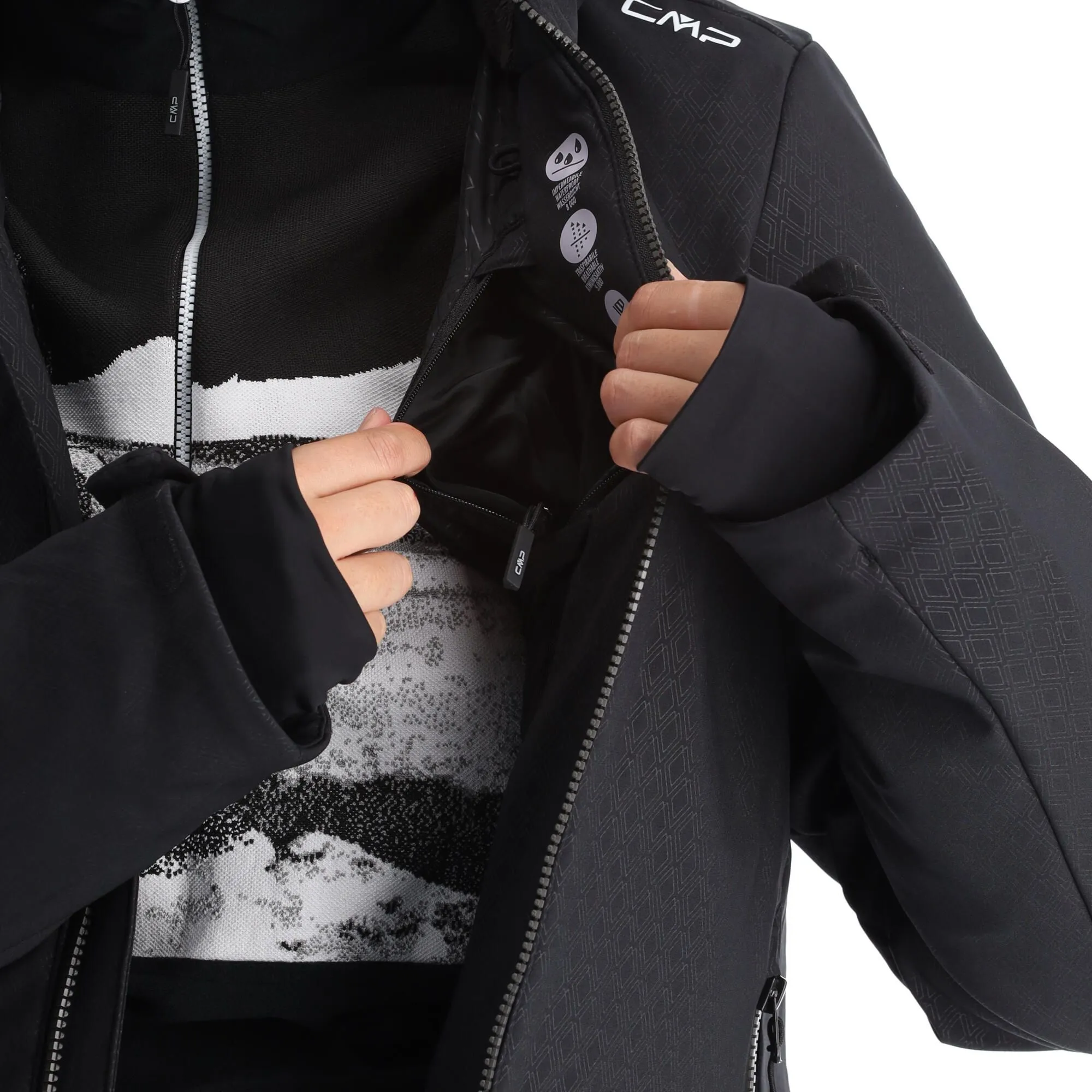 CMP, 31W0196F Ski-jas Dames Zwart 11 CMP, 31W0196F Ski-jas Dames Zwart - Afbeelding 11