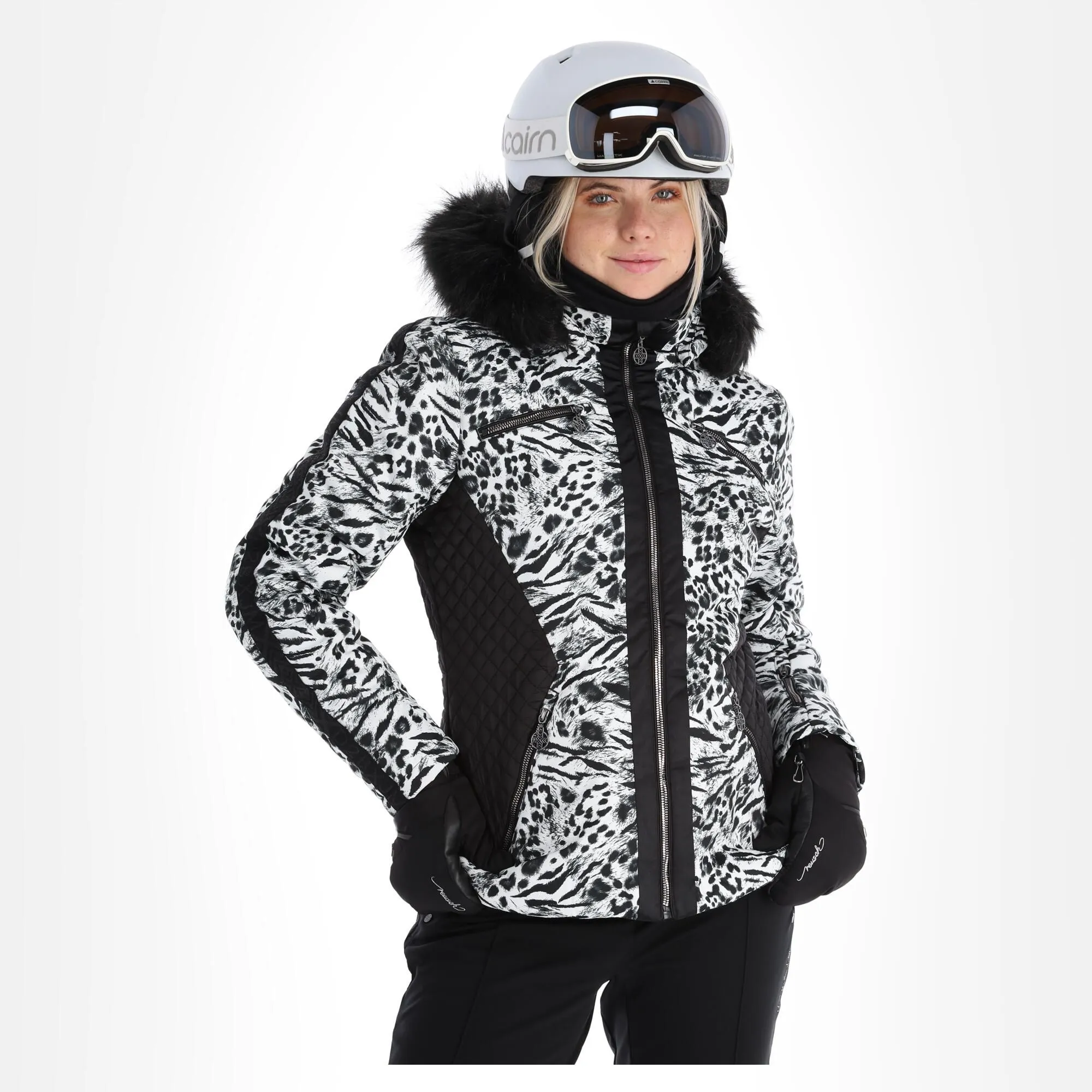 Dare 2b X Julien Macdonald, Mastery Ski-jas Dames Blurred Animal Print Wit 1 Dare 2b X Julien Macdonald, Mastery Ski-jas Dames Blurred Animal Print Wit