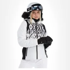 Dare2b, Prestige II Ski-jas Dames Monochrome Print Wit, Zwart -Cmp Ski-uitrusting Winkel dare2b prestige ii aa jas gevoerd dames monochrome print wit 22dare2157v1 BI 04