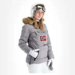 Geographical Norway, Belinda Lady New 001 + Bs Winter Anorak Dames Grijs -Cmp Ski-uitrusting Winkel geographical norway belinda new 001 bs aa jas gevoerd dames grijs AA21geo108b BI 04