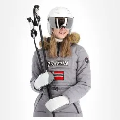 Geographical Norway, Belinda Lady New 001 + Bs Winter Anorak Dames Grijs -Cmp Ski-uitrusting Winkel geographical norway belinda new 001 bs aa jas gevoerd dames grijs AA21geo108b BI 05