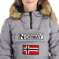 Geographical Norway, Belinda Lady New 001 + Bs Winter Anorak Dames Grijs -Cmp Ski-uitrusting Winkel geographical norway belinda new 001 bs aa jas gevoerd dames grijs AA21geo108b BI 06