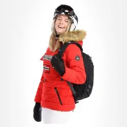 Geographical Norway, Belinda Lady New 001 + Bs Winter Anorak Dames Rood -Cmp Ski-uitrusting Winkel geographical norway belinda new 001 bs aa jas gevoerd dames rood AA21geo108e BI 05