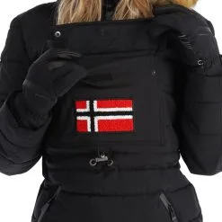 Geographical Norway, Belinda Lady New 001 + Bs Winter Anorak Dames Zwart -Cmp Ski-uitrusting Winkel geographical norway belinda new 001 bs aa jas gevoerd dames zwart AA21geo108d BI 06