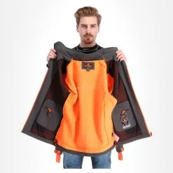 Geographical Norway, Tushiba Men 007 + Bs Softshell Ski-jas Heren Dark Grijs, Oranje -Cmp Ski-uitrusting Winkel geographical norway tushiba 007 softshell ski jas heren dark grijsoranje ac19geow11a 05.3635