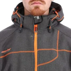 Geographical Norway, Tushiba Men 007 + Bs Softshell Ski-jas Heren Dark Grijs, Oranje -Cmp Ski-uitrusting Winkel geographical norway tushiba 007 softshell ski jas heren dark grijsoranje ac19geow11a 07.3635