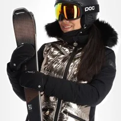 High Society, Harper Ski-jas Dames Caramel Bruin, Zwart -Cmp Ski-uitrusting Winkel high society ski jacket aa jas gevoerd dames caramel bruin zwart 22highs101v2 BI 05
