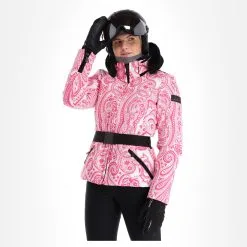 High Society, Elea Ski-jas Dames Paisley Print Roze
