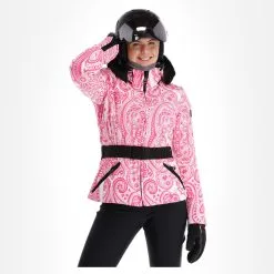 High Society, Elea Ski-jas Dames Paisley Print Roze -Cmp Ski-uitrusting Winkel high society ski jacket aa jas gevoerd dames paisley print roze 22highs106v1 BI 04