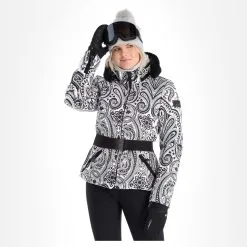 High Society, Elea Ski-jas Dames Paisley Print Zwart