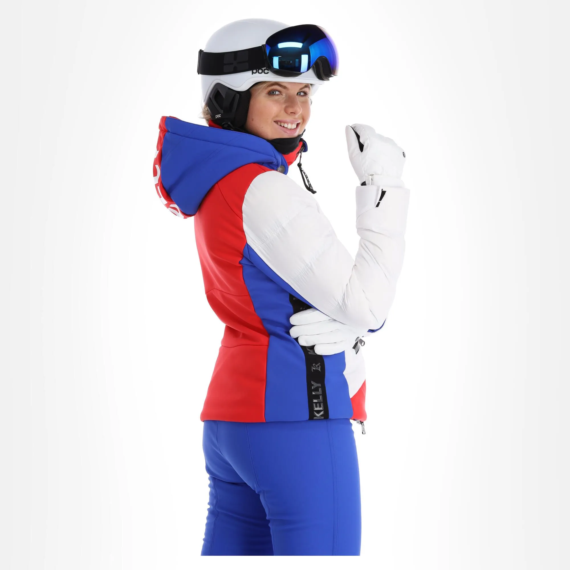 Kelly, Down Jacket Ski-jas Dames Ocean Blauw, Wit 2 Kelly, Down Jacket Ski-jas Dames Ocean Blauw, Wit - Afbeelding 2