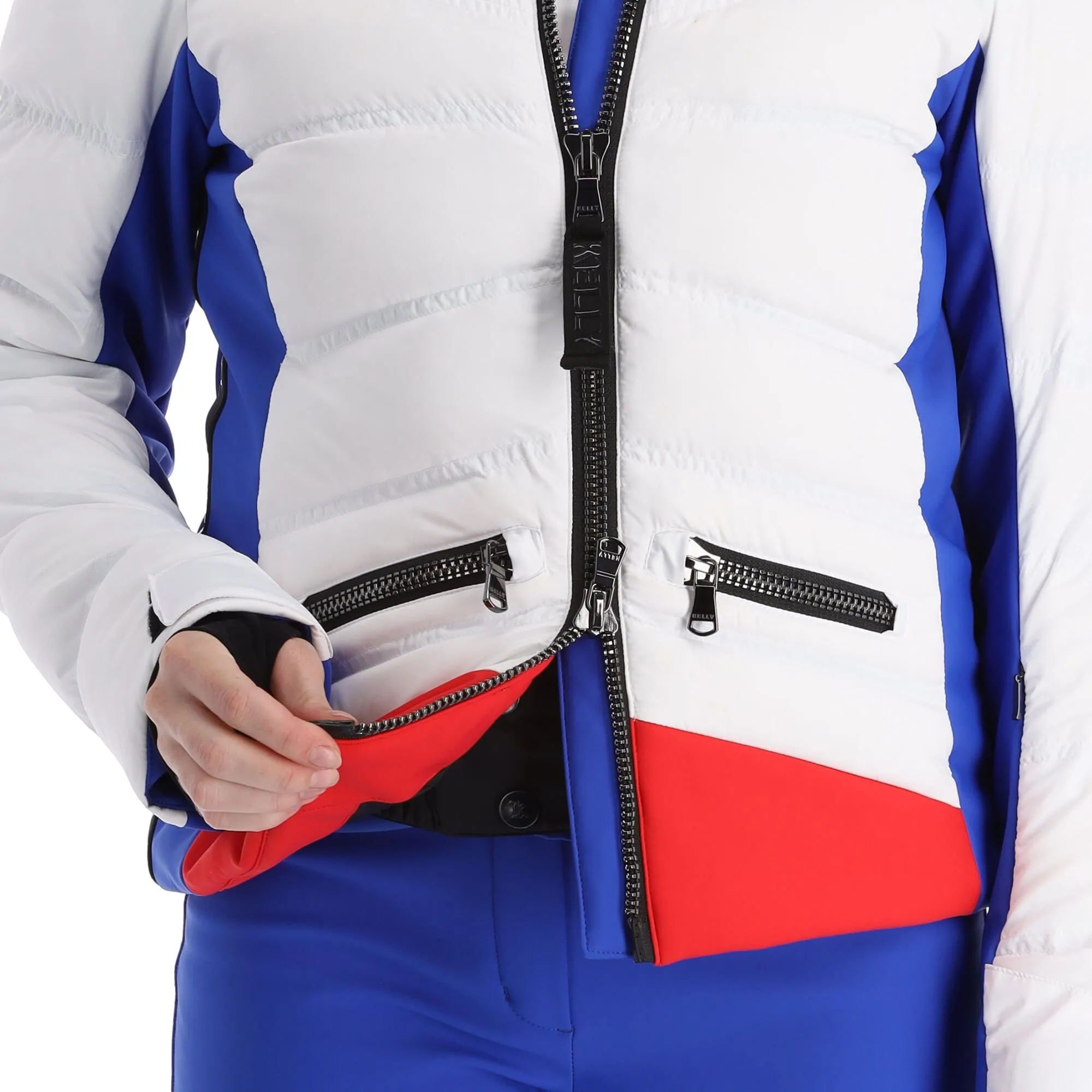 Kelly, Down Jacket Ski-jas Dames Ocean Blauw, Wit 10 Kelly, Down Jacket Ski-jas Dames Ocean Blauw, Wit - Afbeelding 10