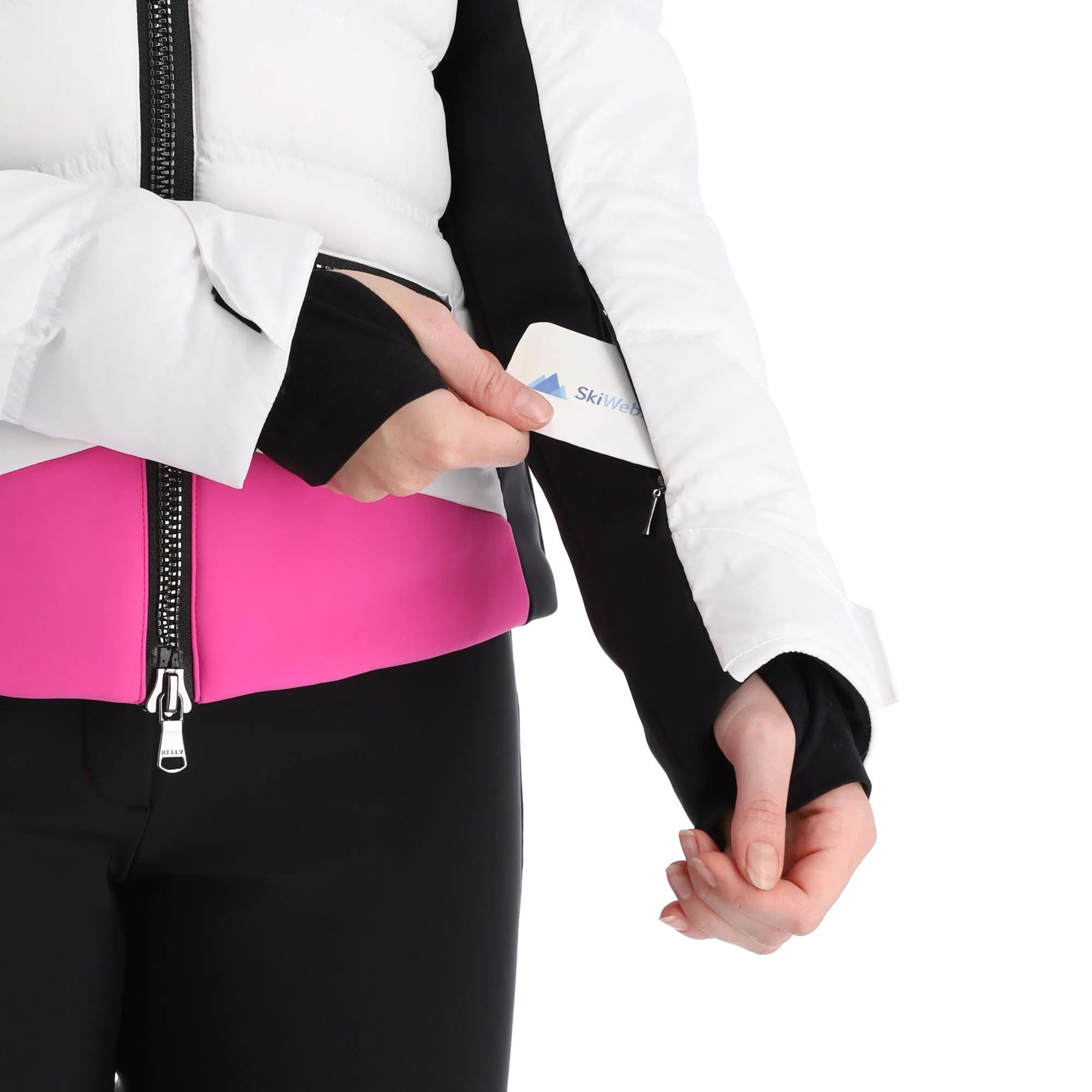 Kelly, Down Jacket Ski-jas Dames Roze, Wit 7 Kelly, Down Jacket Ski-jas Dames Roze, Wit - Afbeelding 7