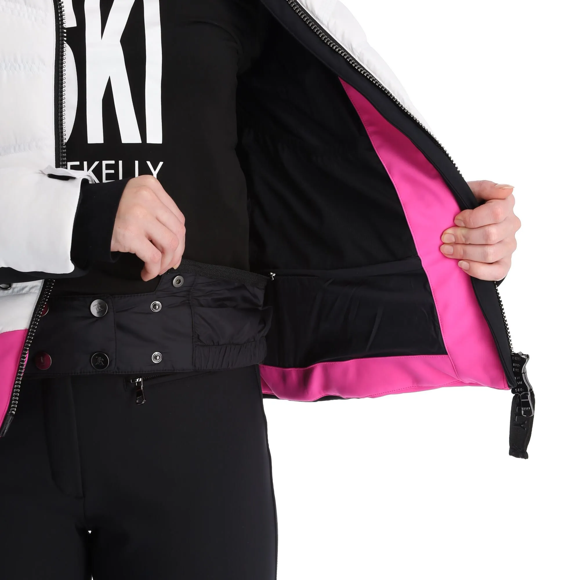 Kelly, Down Jacket Ski-jas Dames Roze, Wit 8 Kelly, Down Jacket Ski-jas Dames Roze, Wit - Afbeelding 8