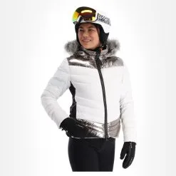 Kelly, Down Jacket Ski-jas Dames Stone Wit