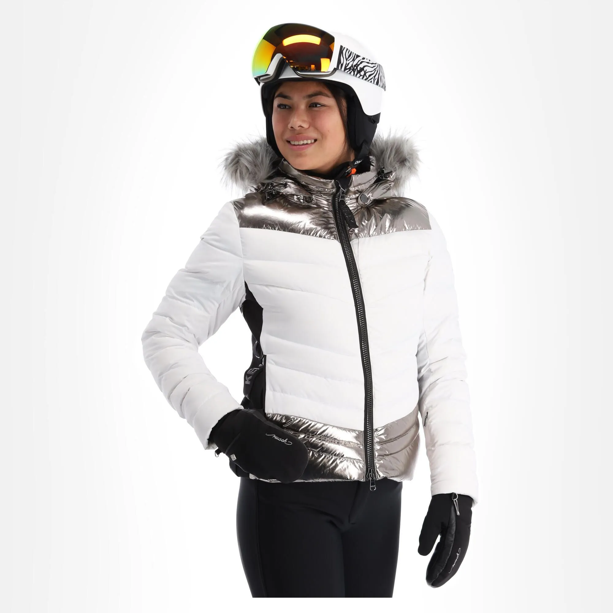 Kelly, Down Jacket Ski-jas Dames Stone Wit 1 Kelly, Down Jacket Ski-jas Dames Stone Wit