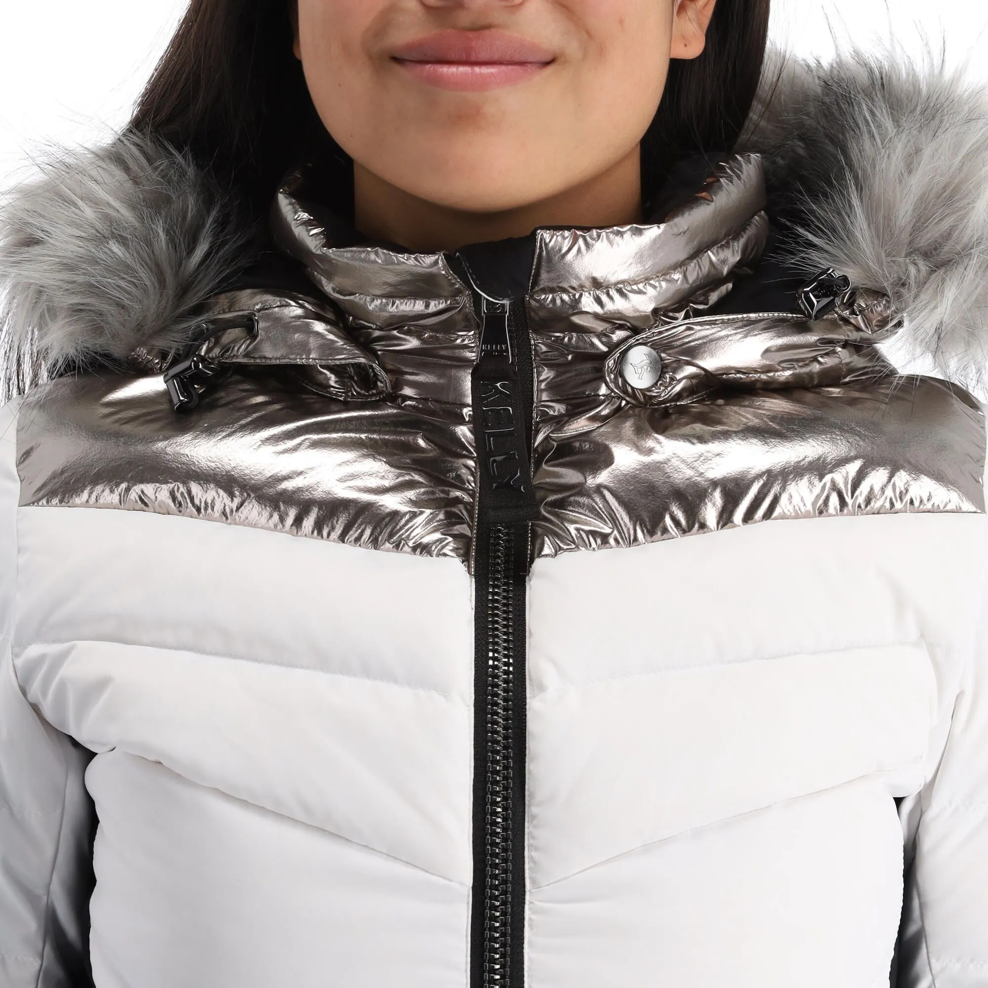 Kelly, Down Jacket Ski-jas Dames Stone Wit 6 Kelly, Down Jacket Ski-jas Dames Stone Wit - Afbeelding 6