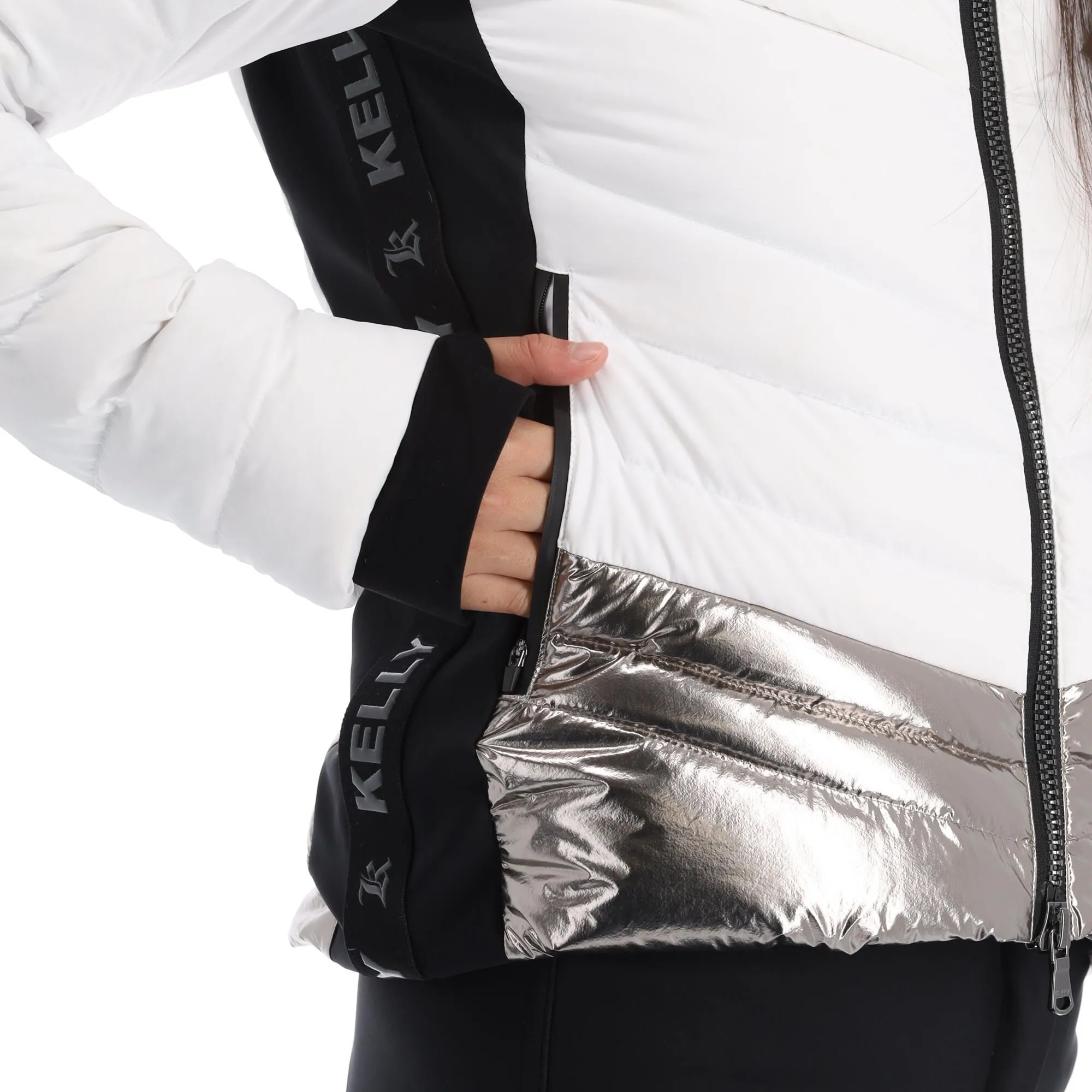 Kelly, Down Jacket Ski-jas Dames Stone Wit 12 Kelly, Down Jacket Ski-jas Dames Stone Wit - Afbeelding 12