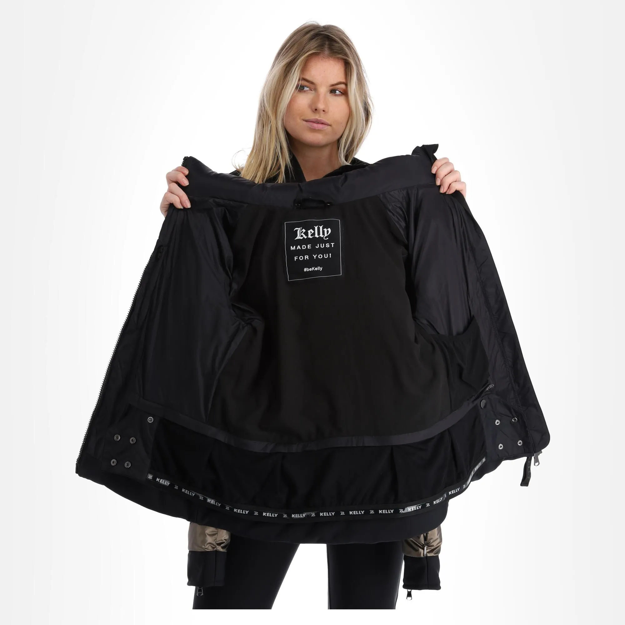 Kelly, Softshell Jacket Softshell Ski-jas Dames Goud, Zwart 5 Kelly, Softshell Jacket Softshell Ski-jas Dames Goud, Zwart - Afbeelding 5