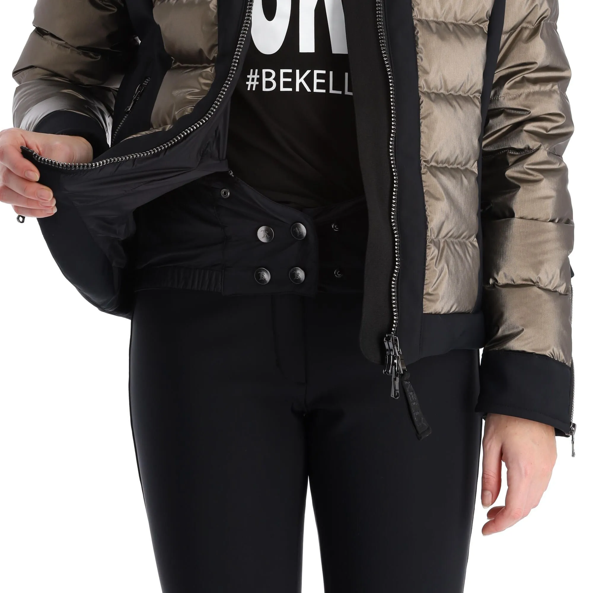 Kelly, Softshell Jacket Softshell Ski-jas Dames Goud, Zwart 9 Kelly, Softshell Jacket Softshell Ski-jas Dames Goud, Zwart - Afbeelding 9