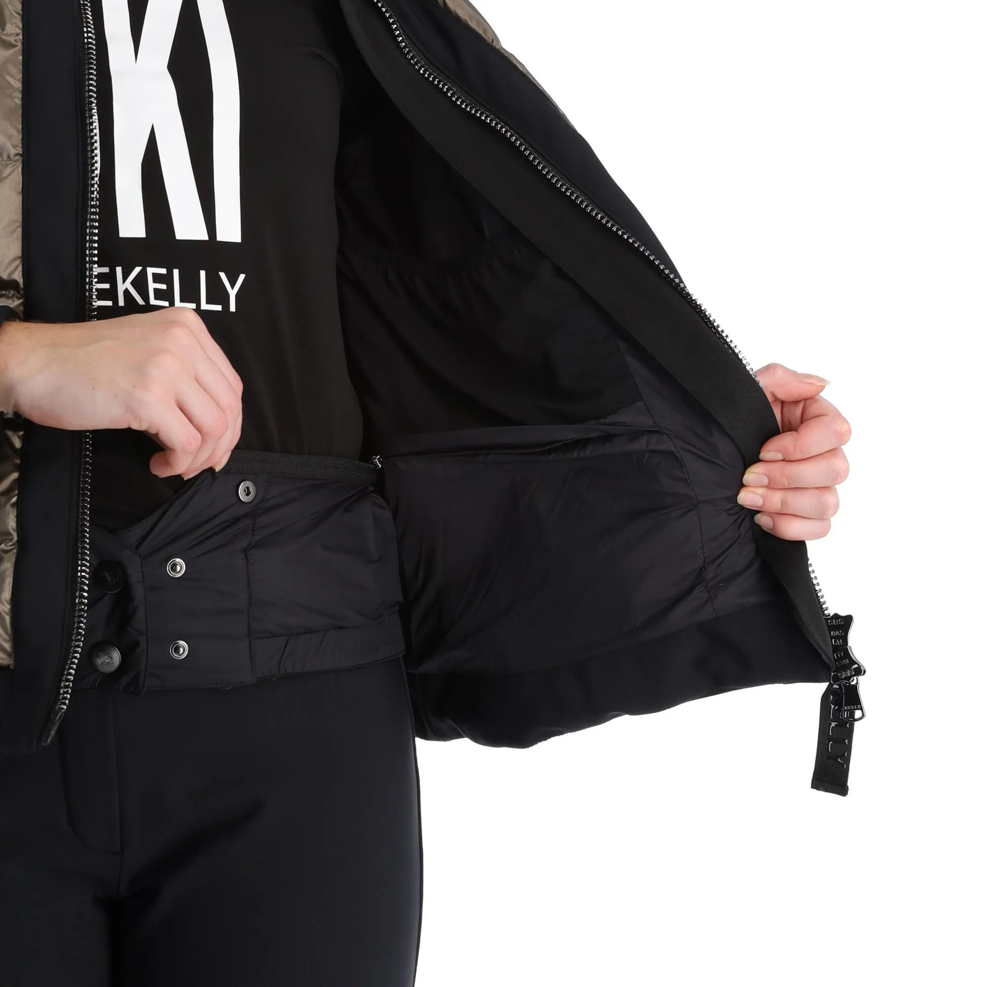 Kelly, Softshell Jacket Softshell Ski-jas Dames Goud, Zwart 10 Kelly, Softshell Jacket Softshell Ski-jas Dames Goud, Zwart - Afbeelding 10