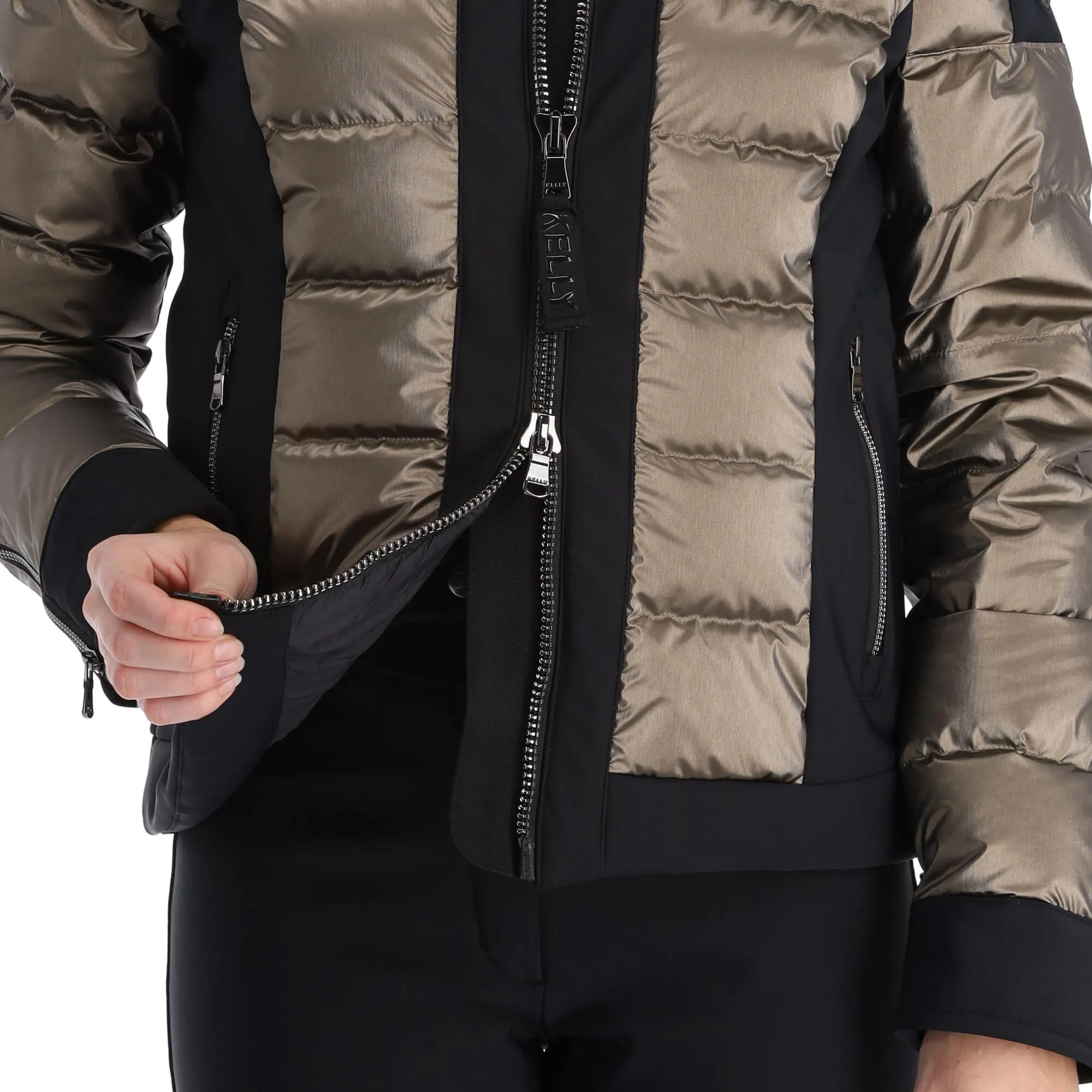 Kelly, Softshell Jacket Softshell Ski-jas Dames Goud, Zwart 11 Kelly, Softshell Jacket Softshell Ski-jas Dames Goud, Zwart - Afbeelding 11