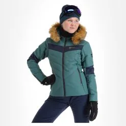Kilpi, Alisia-W Ski-jas Grote Maten Dames Dark Groen -Cmp Ski-uitrusting Winkel kilpi alisia w aa jas gevoerd plus size dames dark groen 22kilpi126v1 BI 04