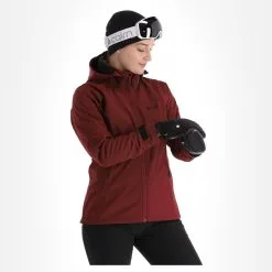 Kilpi, Ravia-W Softshell Ski-jas Grote Maten Dames Dark Rood -Cmp Ski-uitrusting Winkel kilpi ravia w ac softshell jas plus size dames dark rood 22kilpi128v1 BI 04