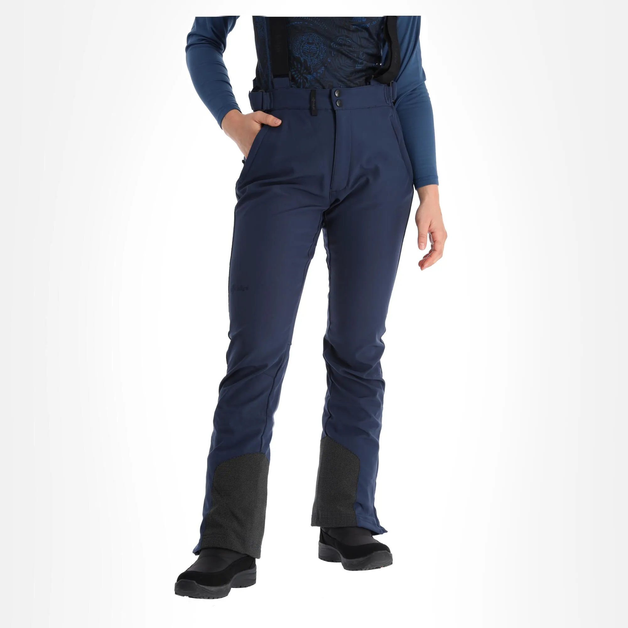 Kilpi, Rhea-W Softshell Skibroek Grote Maten Dames Dark Blauw 1 Kilpi, Rhea-W Softshell Skibroek Grote Maten Dames Dark Blauw