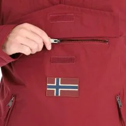 Napapijri, Rainforest Pocket 1 Anorak Heren Vintage Amaranth Rood -Cmp Ski-uitrusting Winkel napapijri rainforest pocket 1 anorak heren vintage amaranth rood AF10nap014f BI 07