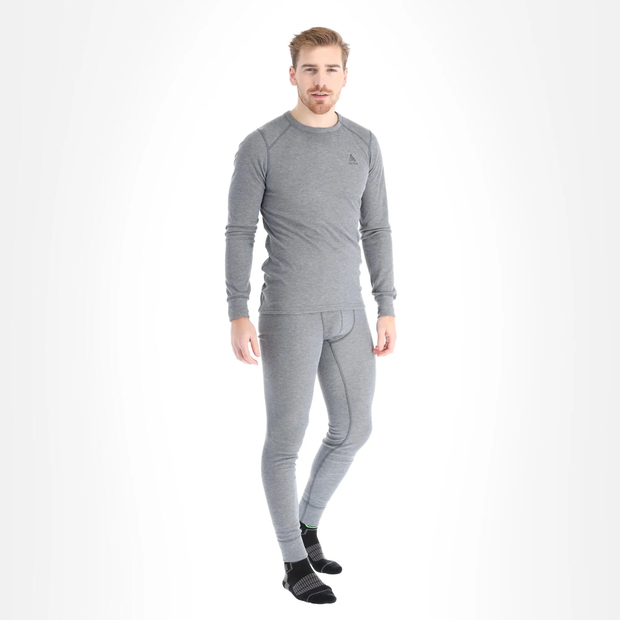Odlo, Active Warm Eco Thermoshirt Heren Steel Grijs 1 Odlo, Active Warm Eco Thermoshirt Heren Steel Grijs