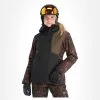 Picture, Seen Jkt Ski-jas Dames Iberis Print Bruin