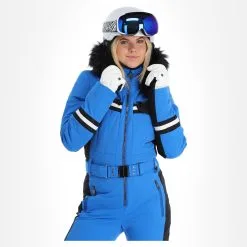 Poivre Blanc, Stretch Ski Overall Ski Overall Dames Multico King Blauw