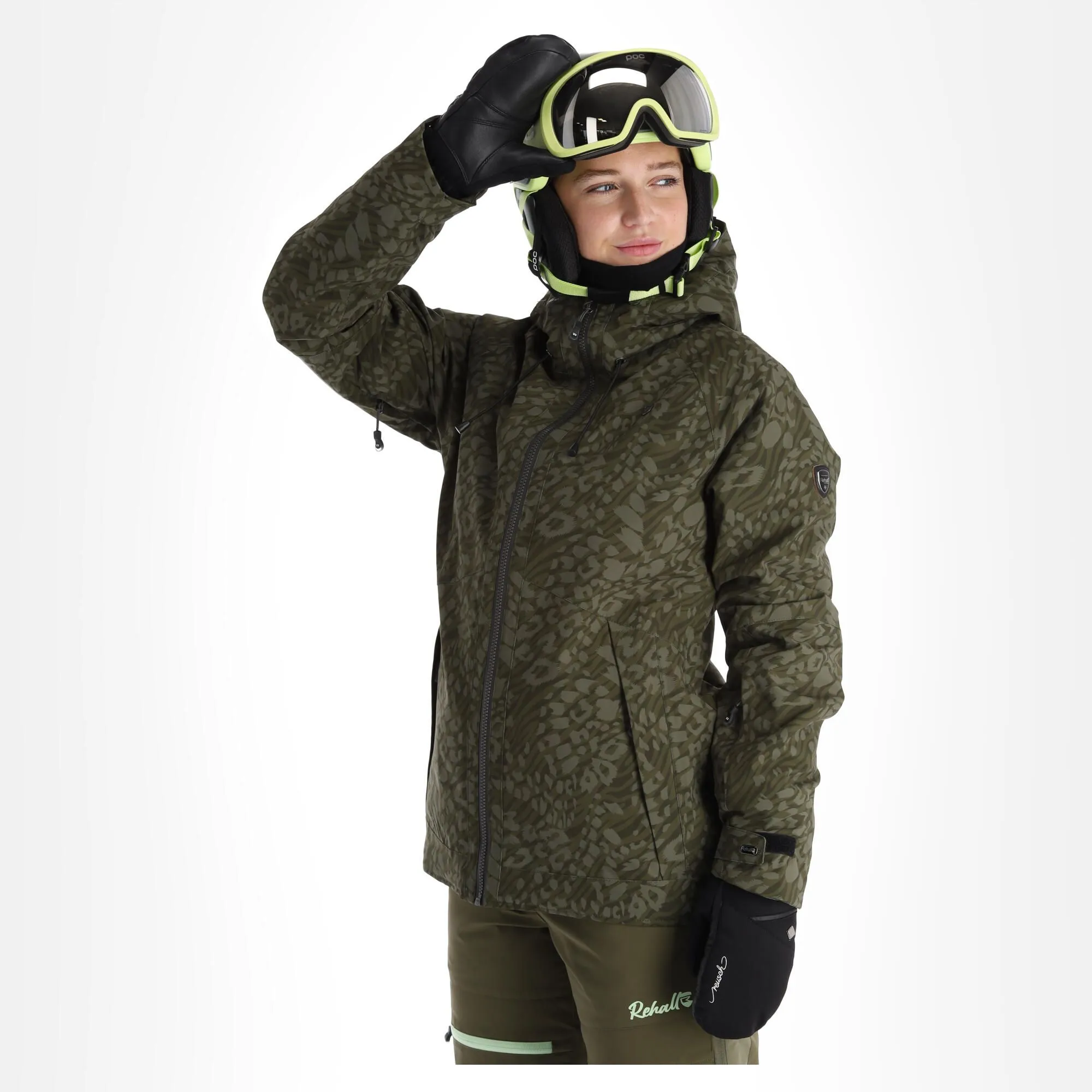 Rehall, Kiki-R Ski-jas Dames Dusty Panther Groen 1 Rehall, Kiki-R Ski-jas Dames Dusty Panther Groen