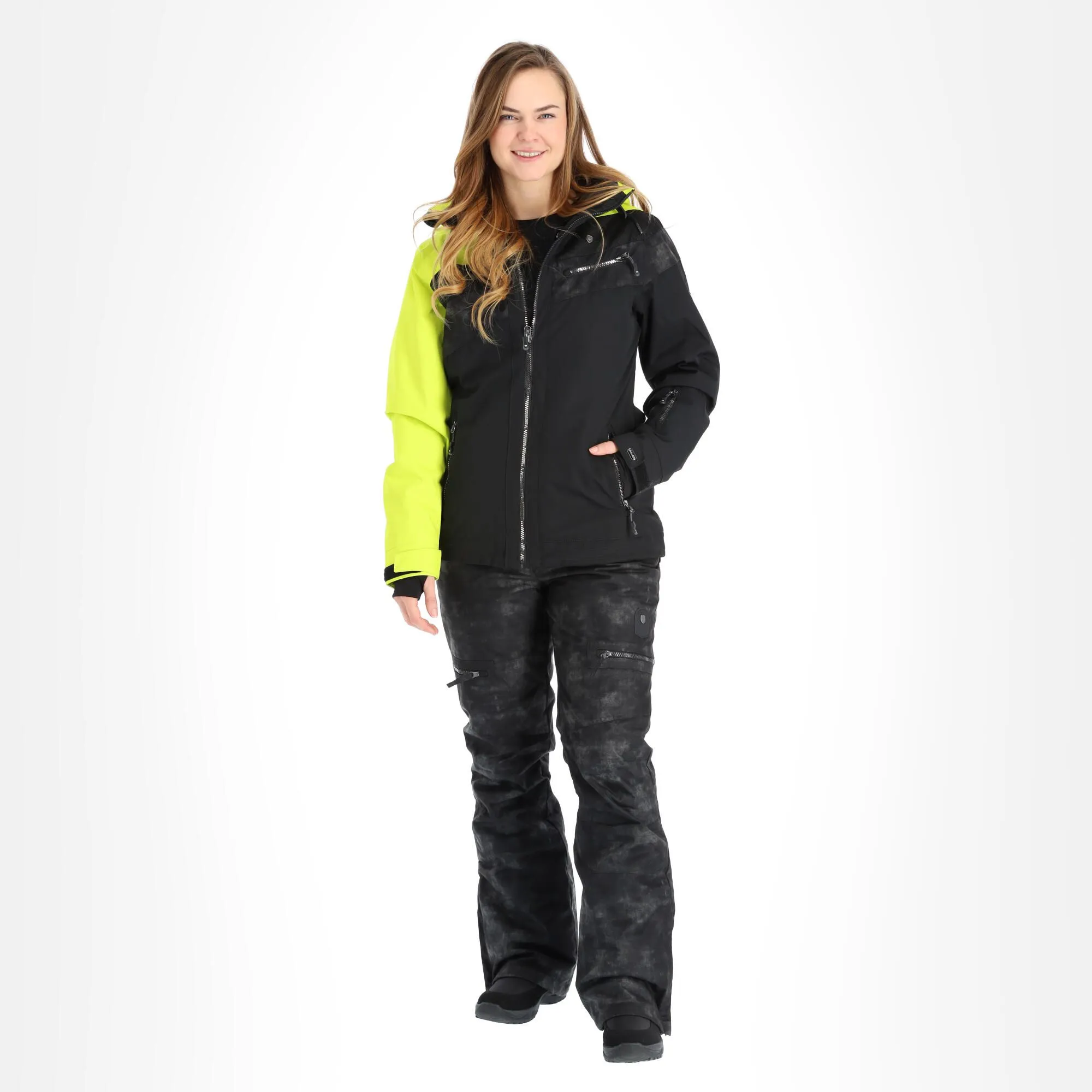 Rehall, Stormy-R Ski-jas Dames Lime Groen/Zwart 1 Rehall, Stormy-R Ski-jas Dames Lime Groen/Zwart