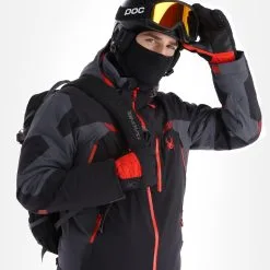 Spyder, Leader Ski-jas Heren Charcoal Grijs, Zwart -Cmp Ski-uitrusting Winkel spyder leader aa jas gevoerd heren charcoal grijs zwart 22spyde133v3 BI 06