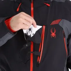 Spyder, Leader Ski-jas Heren Charcoal Grijs, Zwart -Cmp Ski-uitrusting Winkel spyder leader aa jas gevoerd heren charcoal grijs zwart 22spyde133v3 BI 12