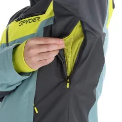 Spyder, Seventy - Eight Ski-jas Heren Ebony Tundra Grijs -Cmp Ski-uitrusting Winkel spyder seventy eight aa jas gevoerd heren ebony tundra grijs 22spyde135v3 BI 12