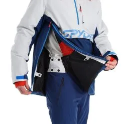 Spyder, Signal Winter Anorak Heren Glacier Blauw, Wit -Cmp Ski-uitrusting Winkel spyder signal af anorak heren glacier blauw wit 22spyde118v1 BI 08